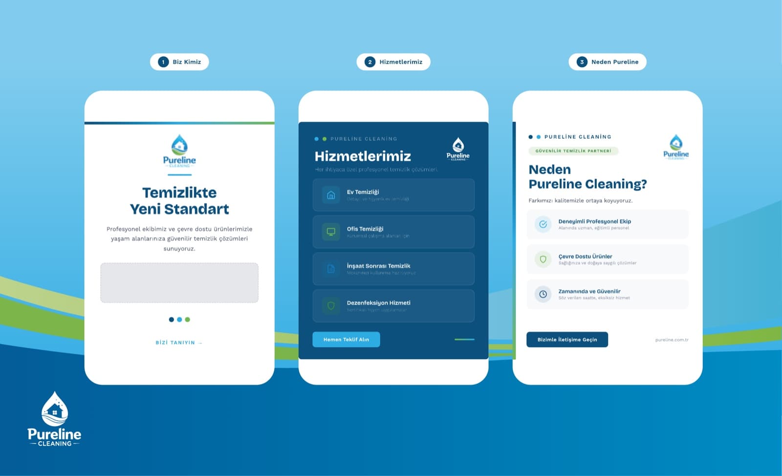 Pureline web sitesi — biz kimiz / hizmetlerimiz / neden Pureline