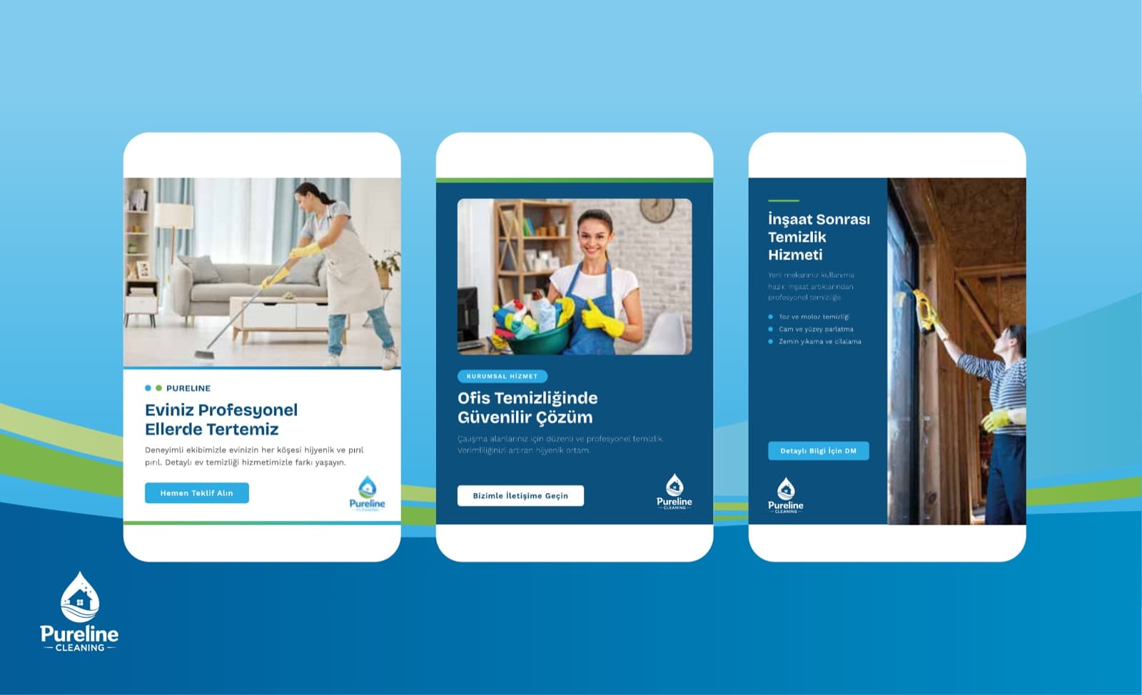 Pureline web sitesi — hizmet kartları