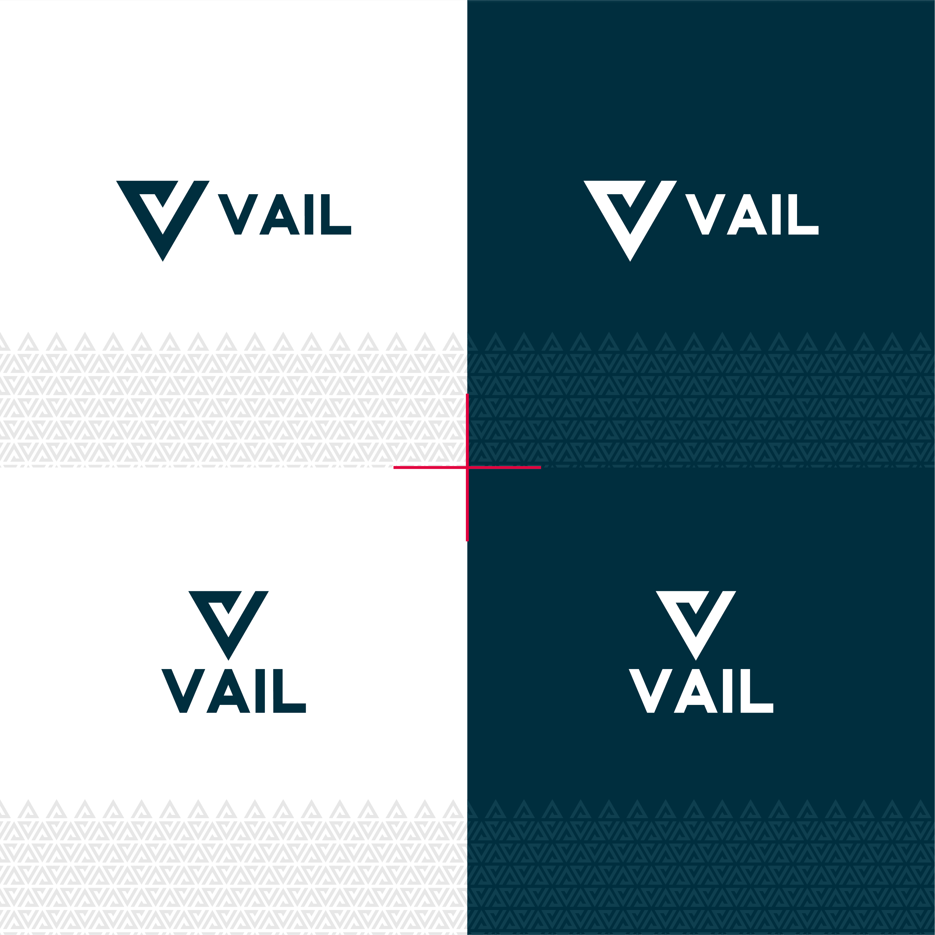 Vail logo varyantları — beyaz / koyu zemin